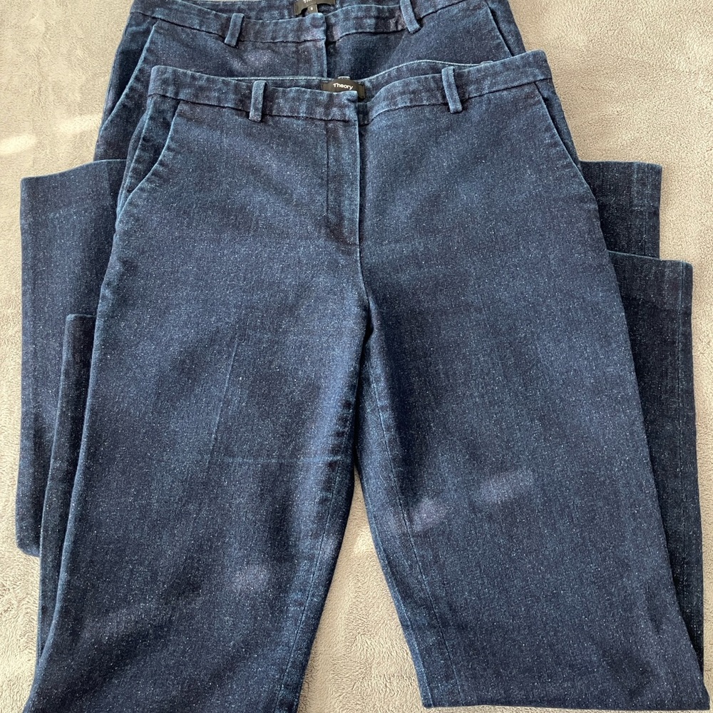 Theory Indigo Dark Blue Denim Pants - used size 8